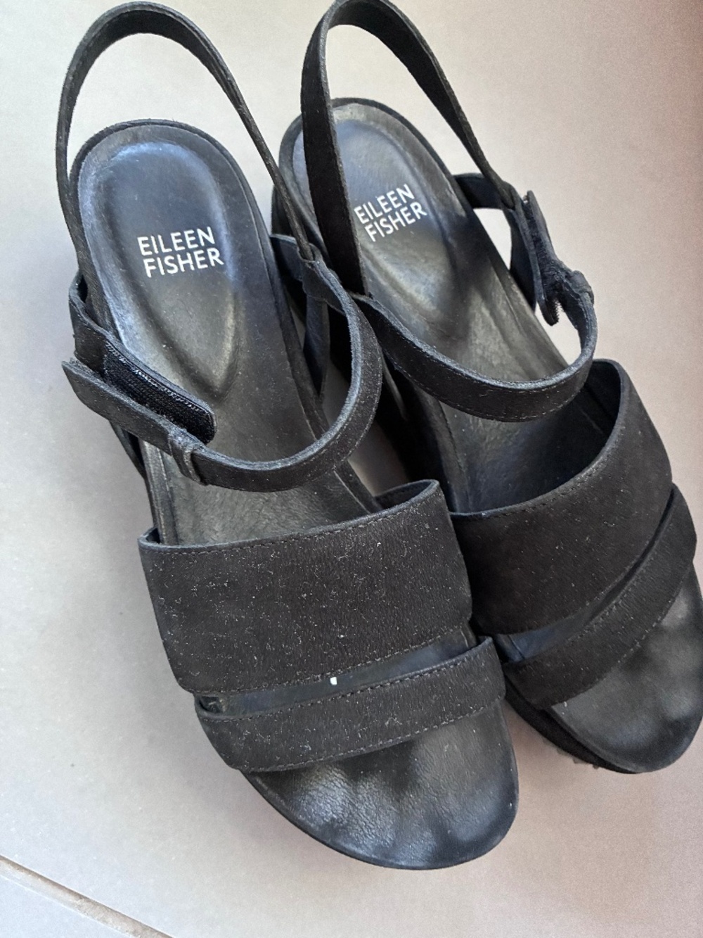 Eileen Fisher Platform Sandals black size 7